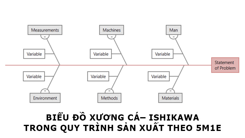 biểu đồ xương cá trong quy trình sản xuất theo 5m1e